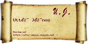 Uttó János névjegykártya